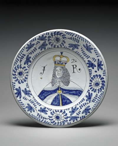 Dish, James II by Brislington Pottery